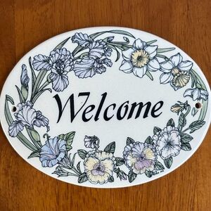 Vintage Ceramic Welcome Sign Home Decor Santa Barbara Ceramic Design